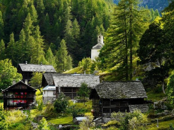 Village in Alta Valsesia, Italy